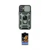ieg™ iPhone 11 Kılıf Ahenk Klasik - Siyah Buffer Hayalet Cam Ekran Koruyucu