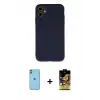 ieg™ iPhone 11 Kılıf Ahenk Serisi - Siyah Buffer Cam Ekran Koruyucu + Neon Fosforlu Kamera Lens - YL