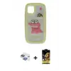 ieg™ iPhone 11 Kılıf Akış Yansıma - Siyah Buffer Cam Ekran Koruyucu + Pers Alüminyum Kamera Lens - GI