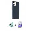 ieg™ iPhone 11 Kılıf Çekirdek Modern Prime - Siyah Bilvis 5in1 5D Magic Hayalet Cam Ekran Koruyucu + Raze Metal Kamera Lens - MI
