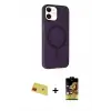 ieg™ iPhone 11 Kılıf Çekirdek Modern Prime - Siyah Buffer Cam Ekran Koruyucu + Rainbow Kamera Lens Koruma Cam - KI