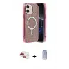 ieg™ iPhone 11 Kılıf Eksen Çizgi - Siyah Joko Magic 5D Cam + Pers Alüminyum Kamera Lens - KI