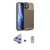 ieg™ iPhone 11 Kılıf Eksen Form Prime - Siyah Joko Magic 5D Cam + Raze Metal Kamera Lens - MR