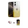 ieg™ iPhone 11 Kılıf Eksen Minimal Özel Seri - Siyah Buffer Cam Ekran Koruyucu + Pers Alüminyum Kamera Lens - KI