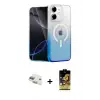 ieg™ iPhone 11 Kılıf Eksen Minimal Özel Seri - Siyah Buffer Cam Ekran Koruyucu + Pers Alüminyum Kamera Lens - GD