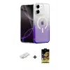 ieg™ iPhone 11 Kılıf Eksen Minimal Özel Seri - Siyah Buffer Cam Ekran Koruyucu + Renkli Kamera Lens Koruma Cam - YL