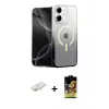 ieg™ iPhone 11 Kılıf Eksen Minimal Özel Seri - Siyah Buffer Cam Ekran Koruyucu + Renkli Kamera Lens Koruma Cam - YL