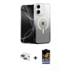 ieg™ iPhone 11 Kılıf Eksen Minimal Özel Seri - Siyah Buffer Hayalet Cam Ekran Koruyucu + Pers Alüminyum Kamera Lens - LT