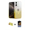 ieg™ iPhone 11 Kılıf Eksen Minimal Özel Seri - Siyah Buffer Hayalet Cam Ekran Koruyucu + Rainbow Kamera Lens Koruma Cam - KI