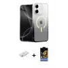 ieg™ iPhone 11 Kılıf Eksen Minimal Özel Seri - Siyah Buffer Hayalet Cam Ekran Koruyucu + Renkli Kamera Lens Koruma Cam - PE