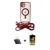 ieg™ iPhone 11 Kılıf Eksen Özel Seri - Siyah Buffer Cam Ekran Koruyucu + Kamera Lens Koruma Cam - SF