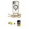 ieg™ iPhone 11 Kılıf Eksen Özel Seri - Siyah Buffer Cam Ekran Koruyucu + Rainbow Kamera Lens Koruma Cam - KI