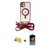 ieg™ iPhone 11 Kılıf Eksen Özel Seri - Siyah Buffer Hayalet Cam Ekran Koruyucu + Rainbow Kamera Lens Koruma Cam - KI
