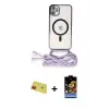 ieg™ iPhone 11 Kılıf Eksen Özel Seri - Siyah Buffer Hayalet Cam Ekran Koruyucu + Rainbow Kamera Lens Koruma Cam - KI