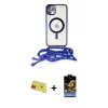 ieg™ iPhone 11 Kılıf Eksen Özel Seri - Siyah Buffer Hayalet Cam Ekran Koruyucu + Rainbow Kamera Lens Koruma Cam - KI