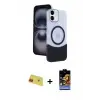 ieg™ iPhone 11 Kılıf Kozmos Form Özel Seri - Siyah Buffer Hayalet Cam Ekran Koruyucu + Rainbow Kamera Lens Koruma Cam - KI
