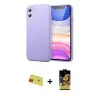 ieg™ iPhone 11 Kılıf Kozmos Yansıma Özel Seri - Siyah Buffer Cam Ekran Koruyucu + Rainbow Kamera Lens Koruma Cam - KI