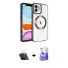 ieg™ iPhone 11 Kılıf Nova Işık Özel Seri - Siyah Bilvis 5in1 5D Magic Hayalet Cam Ekran Koruyucu + Kamera Lens Koruma Cam - SF