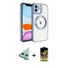 ieg™ iPhone 11 Kılıf Nova Işık Özel Seri - Siyah Buffer Cam Ekran Koruyucu + Raze Metal Kamera Lens - MI
