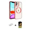 ieg™ iPhone 11 Kılıf Nova Işık Özel Seri - Siyah Buffer Cam Ekran Koruyucu + Renkli Kamera Lens Koruma Cam - SI