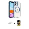 ieg™ iPhone 11 Kılıf Nova Işık Özel Seri - Siyah Buffer Cam Ekran Koruyucu + Renkli Kamera Lens Koruma Cam - PE