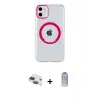 ieg™ iPhone 11 Kılıf Pusula Form - Siyah Joko Magic 5D Cam + Pers Alüminyum Kamera Lens - LT