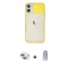 ieg™ iPhone 11 Kılıf Vadi Çizgi - Siyah Joko Magic 5D Cam + Pers Alüminyum Kamera Lens - GI