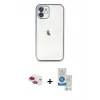 ieg™ iPhone 11 Kılıf Vadi Minimal - Şeffaf Royal Nano Ekran Koruyucu + Pers Alüminyum Kamera Lens - KI
