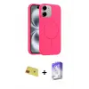 ieg™ iPhone 11 Kılıf Yankı Form Serisi - Siyah Bilvis 5in1 3D Magic Cam Ekran Koruyucu + Rainbow Kamera Lens Koruma Cam - KI