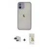 ieg™ iPhone 11 Pro Max Kılıf Ahenk Çizgi Serisi - Siyah Mat Seramik Nano Ekran Koruyucu + Pers Alüminyum Kamera Lens - SH