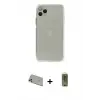 ieg™ iPhone 11 Pro Max Kılıf Ahenk Doku - Siyah Joko Magic 5D Hayalet Cam + Rainbow Kamera Lens Koruma Cam - GD