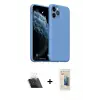 ieg™ iPhone 11 Pro Max Kılıf Ahenk Serisi - Siyah 6D Mat Seramik Hayalet Nano Ekran Koruyucu + Kamera Lens Koruma Cam - SF