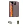 ieg™ iPhone 11 Pro Max Kılıf Eksen Form Prime - Siyah Joko Magic 5D Hayalet Cam + Rainbow Kamera Lens Koruma Cam - GD