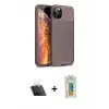 ieg™ iPhone 11 Pro Max Kılıf Eksen Form Prime - Siyah Polymer Nano Ekran Koruyucu + Kamera Lens Koruma Cam - SF