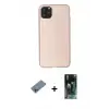 ieg™ iPhone 11 Pro Max Kılıf Kozmos Yansıma Özel Seri - Şeffaf 360 Full Body Arka Koruyucu + Shine Kamera Lens Koruma Cam - PE