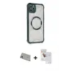 ieg™ iPhone 11 Pro Max Kılıf Kutup Modern - Siyah Seramik Nano Ekran Koruyucu + Rainbow Kamera Lens Koruma Cam - GD