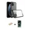 ieg™ iPhone 11 Pro Max Kılıf Nova Asil Özel Seri - Şeffaf 360 Full Body Arka Koruyucu + Renkli Kamera Lens Koruma Cam - MI