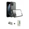 ieg™ iPhone 11 Pro Max Kılıf Nova Asil Özel Seri - Siyah 20D Premium Cam Ekran Koruyucu + Rainbow Kamera Lens Koruma Cam - YL