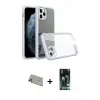 ieg™ iPhone 11 Pro Max Kılıf Nova Asil Özel Seri - Siyah 360 Mat Full Body Arka Koruyucu + Rainbow Kamera Lens Koruma Cam - GD