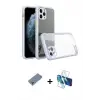 ieg™ iPhone 11 Pro Max Kılıf Nova Asil Özel Seri - Siyah 3D Antistatik Seramik Nano Ekran Koruyucu + Metal Kamera Lens Koruma Cam - GS