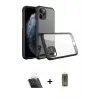 ieg™ iPhone 11 Pro Max Kılıf Nova Asil Özel Seri - Siyah Joko Magic 5D Hayalet Cam + Kamera Lens Koruma Cam - SF