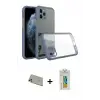 ieg™ iPhone 11 Pro Max Kılıf Nova Asil Özel Seri - Siyah Polymer Nano Ekran Koruyucu + Rainbow Kamera Lens Koruma Cam - GD