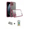 ieg™ iPhone 11 Pro Max Kılıf Nova Asil Özel Seri - Siyah Polymer Nano Ekran Koruyucu + Rainbow Kamera Lens Koruma Cam - GD