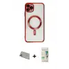 ieg™ iPhone 11 Pro Max Kılıf Nova Işık Özel Seri - Siyah 20D Premium Cam Ekran Koruyucu + Rainbow Kamera Lens Koruma Cam - GD