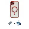 ieg™ iPhone 11 Pro Max Kılıf Nova Işık Özel Seri - Siyah 3D Antistatik Seramik Nano Ekran Koruyucu + Metal Kamera Lens Koruma Cam - AKYL