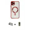 ieg™ iPhone 11 Pro Max Kılıf Nova Işık Özel Seri - Siyah Joko Magic 5D Hayalet Cam + Rainbow Kamera Lens Koruma Cam - YL