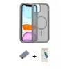 ieg™ iPhone 11 Pro Max Kılıf Siluet Minimal Prime - Şeffaf Pasifik Cam Ekran Koruyucu + Metal Kamera Lens Koruma Cam - MR