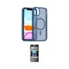 ieg™ iPhone 11 Pro Max Kılıf Siluet Minimal Prime - Siyah 34D Hayalet Izgaralı Cam