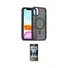 ieg™ iPhone 11 Pro Max Kılıf Siluet Minimal Prime - Siyah 34D Hayalet Izgaralı Cam