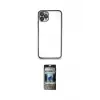 ieg™ iPhone 11 Pro Max Kılıf Vadi Minimal - Siyah 34D Hayalet Izgaralı Cam